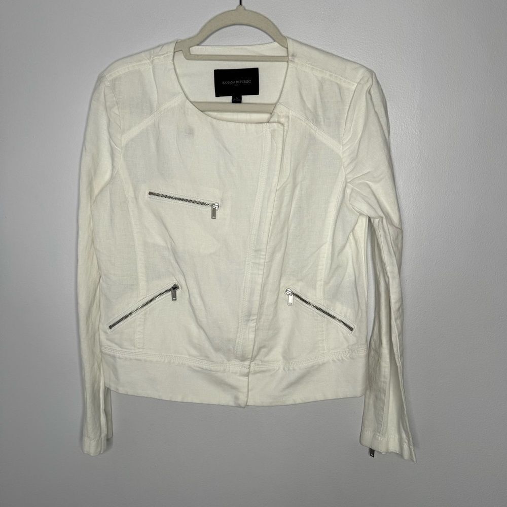 Banana Republic white linen jacket size small